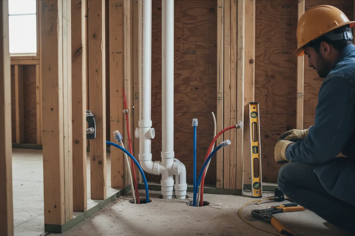 Drain and supply rough-in during Garbage Disposal Repair in Kernville